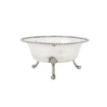 An Edwardian sterling silver three footed bowl, London 1909 by Holland, Aldwinckle and Slater