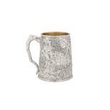 A fine mid-19th century Chinese Export silver mug, Canton circa 1850 mark of Cutshing