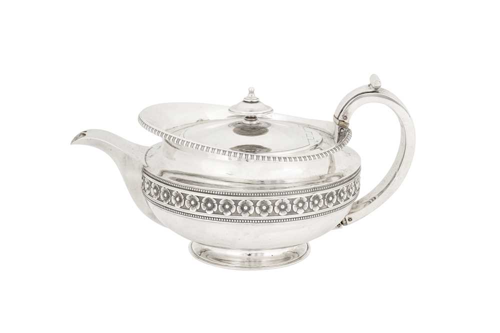 A George III sterling silver teapot, London 1812 by Benjamin Smith II and James Smith III (reg. 23rd