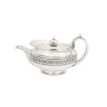 A George III sterling silver teapot, London 1812 by Benjamin Smith II and James Smith III (reg. 23rd