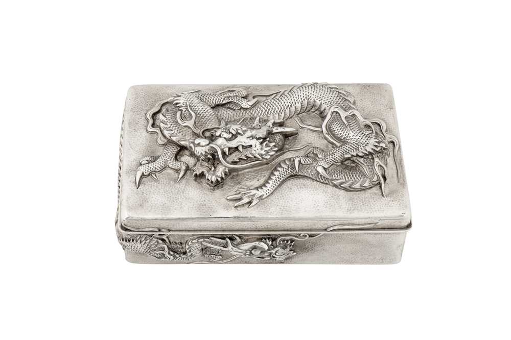 An early 20th century Japanese silver cigarette box, Yokohama circa 1900 by Watanabe - Image 2 of 6