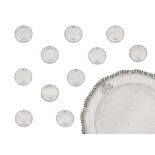 Marchioness of Londonderry – A set of twelve George IV sterling silver dinner plates, London 1828 by