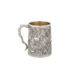 A mid-19th century Chinese Export silver mug, Canton circa 1850 mark of WE, WE, WC, possibly for Pun