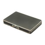 An early 20th century French sterling silver and lacquer cigarette case, import marks for London 193