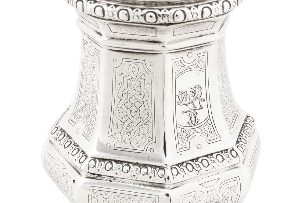 A large Louis XV early 18th century French silver sugar caster, Paris 1727-28 by Jacques Filassier ( - Image 7 of 19