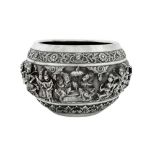 A very large early 20th century Anglo – Indian unmarked silver bowl, Lucknow circa 1910