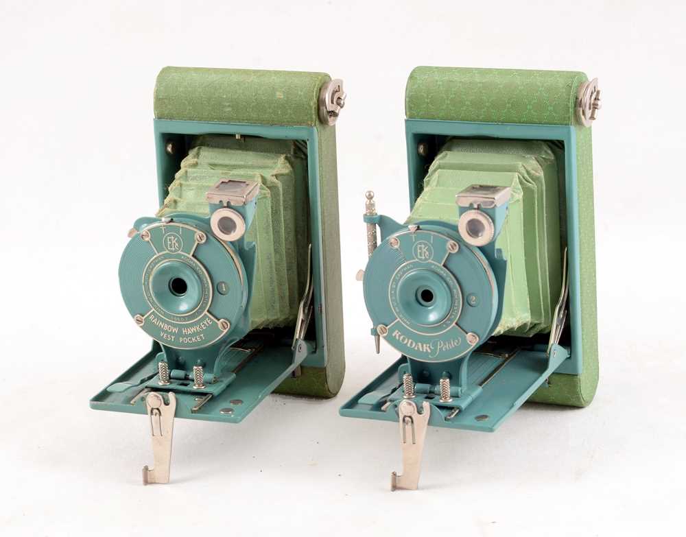 Two Teal & Blue Folding Kodak Cameras. - Image 2 of 3