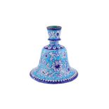 A BLUE AND TURQUOISE-PAINTED MULTAN POTTERY HUQQA BASE Multan, Sindh, Punjab, late 19th century