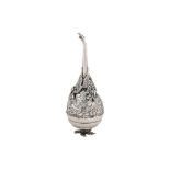 A LATE 20TH CENTURY EGYPTIAN 900 STANDARD SILVER ROSEWATER SPRINKLER Cairo, Egypt, North Africa, Oct
