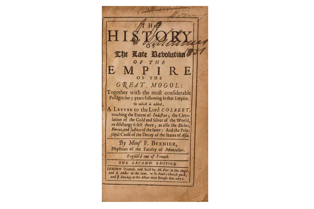 BERNIER. THE HISTORY OF THE LATE REVOLUTION OF THE EMPIRE OF THE GREAT MOGOL, 1676 - Image 2 of 3
