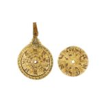 A MINIATURE BRASS ASTROLABE WITH HEBREW LETTERS Qajar Iran, mid to late 19th century