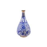 A BLUE AND WHITE POTTERY BOTTLE Iran, 18th - 19th century