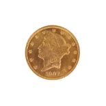 1907 US $20 GOLD TWENTY DOLLARS COIN