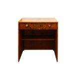 A SMALL FIGURED WALNUT DESK, MID CENTURY