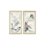 TWO CHINESE LANDSCAPE PAINTINGS, 20TH CENTURY