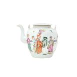 A CHINESE FAMILLE-ROSE TEAPOT AND COVER