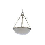 A CONTEMPORARY WHITE METAL PLAFONIER TYPE CEILING LIGHT