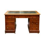 A VICTORIAN MAHOGANY PEDESTAL DESK