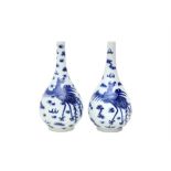 A PAIR OF CHINESE BLUE AND WHITE 'DRAGON AND PHOENIX' VASES.