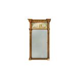 A REGENCY GILTWOOD AND VERRE ÉGLOMISÉ PIER MIRROR