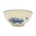 AN 18TH CENTURY BLUE AND WHITE CAUGHLEY PORCELAIN BOWL