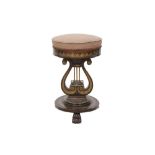 A REGENCY PERIOD BRASS MOUNTED ROSEWOOD MUSIC STOOL