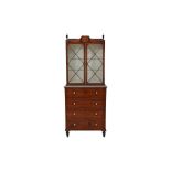 A GEORGE III MAHOGANY SECRETAIRE BOOKCASE