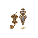 A NEAR PAIR OF VENETIAN GILTWOOD ROCOCO REVIVAL MIRRORS, 19TH CENTURY