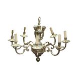 A SILVERED 'KNOLE' CHANDELIER