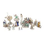 A COLLECTION OF GERMAN PORCELAIN FIGURES AND FIGURAL GROUPS, 20TH CENTURY