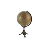 A LATE 19TH C. CAST IRON GLOBE STAND