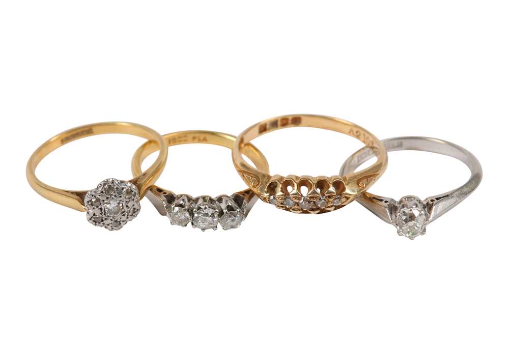 A GROUP OF DIAMOND RINGS