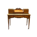 AN EDWARDIAN INLAID ROSEWOOD BONHEUR DU JOUR