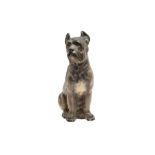 A CONTINENTAL PORCELAIN FIGURE OF A DOG, 20TH CENTURY