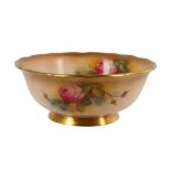 A ROYAL WORCESTER BLUSH IVORY BOWL