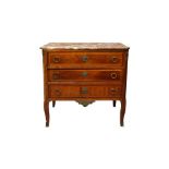 A LOUIS XVI STYLE CHERRY WOOD COMMODE CHEST