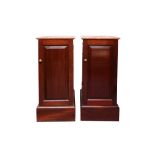 A PAIR OF VICTORIAN STYLE MAHOGANY BEDSIDE CABINETS