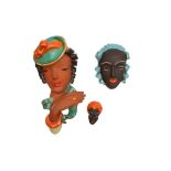 UNKNOWN (CZECHOSLOVAKIA); THREE TERRACOTTA WALL HANGING MASKS Preview: Barley Mow Centre