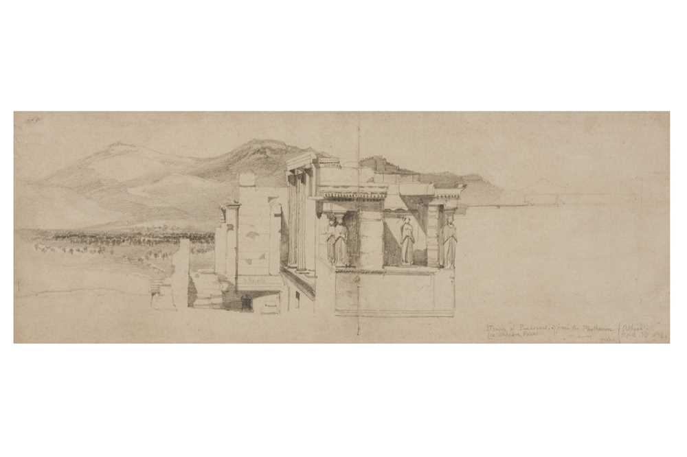 British School (19th century) A study of the Temple of Pandrocus from the Parthenon
