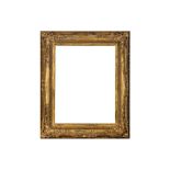 A CHINA TRADE LOUIS XIV STYLE CARVED AND GILDED FRAME