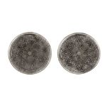 A pair of early 20th century Siamese (Thai) silver and niello dishes or coasters, Bangkok circa 1930