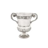 An Edwardian sterling silver wine cooler, London 1913 by Tessiers