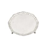 An Elizabeth II sterling silver salver, Sheffield 1962 by E Viner