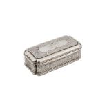 A Victorian sterling silver snuff box, Birmingham 1851 by Edward Smith