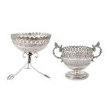 An early 20th century Iraqi unmarked silver twin handled bowl, Baghdad circa 1920