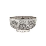 An early 20th century Chinese export silver bowl, Canton circa 1910 possibly by Zhu Ji, retailed by