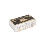 Polo interest – A fine early 20th century Art Deco sterling silver, gold, and lacquer cigarette box,