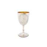 A Victorian sterling silver goblet, London 1875 by Robert Harper