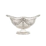 A George V sterling silver fruit basket, Chester 1923 by Nathan and Hayes