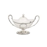 A George III sterling silver sauce tureen, London 1795 by Samuel Godbehere and Edward Wigan